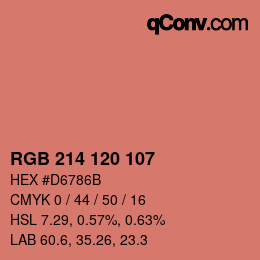 Color code: RGB 214 120 107 | qconv.com