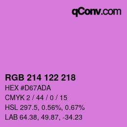 Color code: RGB 214 122 218 | qconv.com