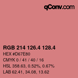 カラーコード: RGB 214 126.4 128.4 | qconv.com