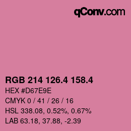 カラーコード: RGB 214 126.4 158.4 | qconv.com