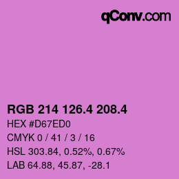 カラーコード: RGB 214 126.4 208.4 | qconv.com