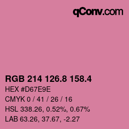 カラーコード: RGB 214 126.8 158.4 | qconv.com