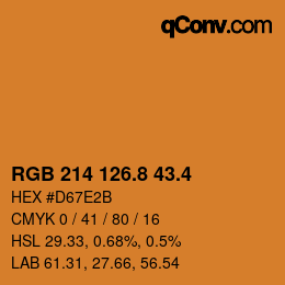 カラーコード: RGB 214 126.8 43.4 | qconv.com