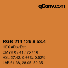 カラーコード: RGB 214 126.8 53.4 | qconv.com