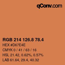 カラーコード: RGB 214 126.8 78.4 | qconv.com