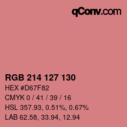 Color code: RGB 214 127 130 | qconv.com