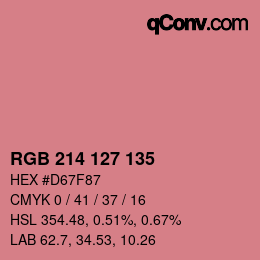 カラーコード: RGB 214 127 135 | qconv.com