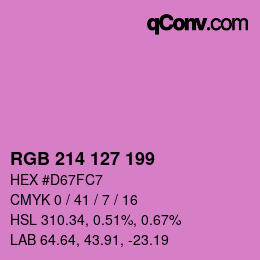 カラーコード: RGB 214 127 199 | qconv.com