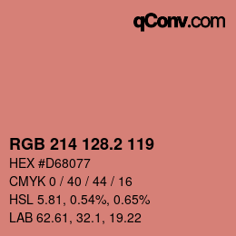 カラーコード: RGB 214 128.2 119 | qconv.com