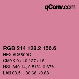 カラーコード: RGB 214 128.2 156.6 | qconv.com