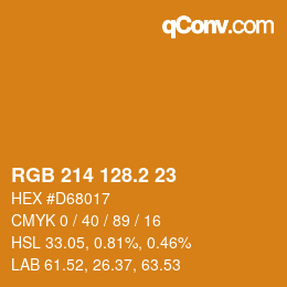 カラーコード: RGB 214 128.2 23 | qconv.com