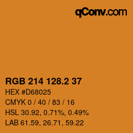 カラーコード: RGB 214 128.2 37 | qconv.com