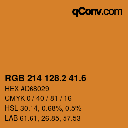 カラーコード: RGB 214 128.2 41.6 | qconv.com