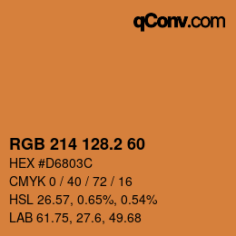 カラーコード: RGB 214 128.2 60 | qconv.com