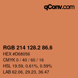 カラーコード: RGB 214 128.2 86.6 | qconv.com