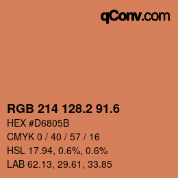 カラーコード: RGB 214 128.2 91.6 | qconv.com