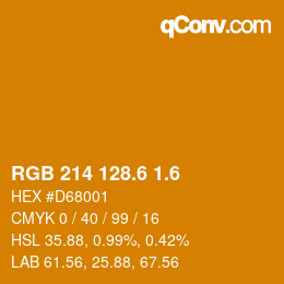 カラーコード: RGB 214 128.6 1.6 | qconv.com