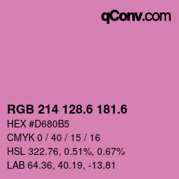 カラーコード: RGB 214 128.6 181.6 | qconv.com