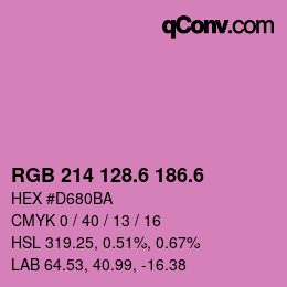 カラーコード: RGB 214 128.6 186.6 | qconv.com