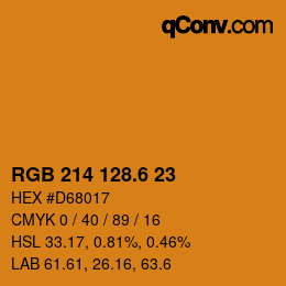 カラーコード: RGB 214 128.6 23 | qconv.com