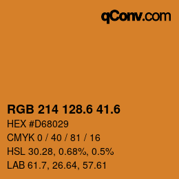 カラーコード: RGB 214 128.6 41.6 | qconv.com
