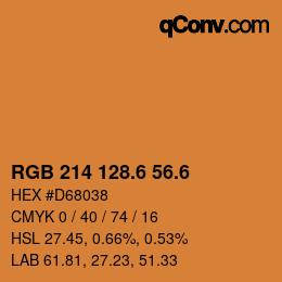 カラーコード: RGB 214 128.6 56.6 | qconv.com