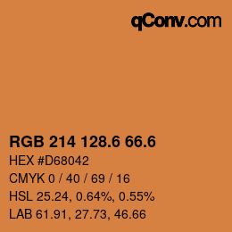 カラーコード: RGB 214 128.6 66.6 | qconv.com