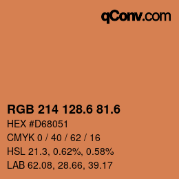 カラーコード: RGB 214 128.6 81.6 | qconv.com