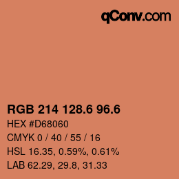 カラーコード: RGB 214 128.6 96.6 | qconv.com