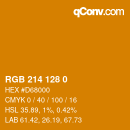カラーコード: RGB 214 128 0 | qconv.com