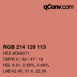 Color code: RGB 214 128 113 | qconv.com