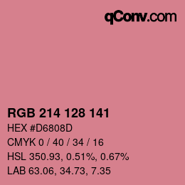 Farbcode: RGB 214 128 141 | qconv.com