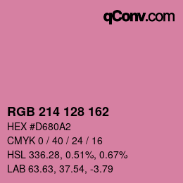 颜色代码: RGB 214 128 162 | qconv.com