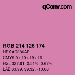颜色代码: RGB 214 128 174 | qconv.com