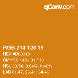 カラーコード: RGB 214 128 19 | qconv.com