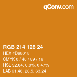 カラーコード: RGB 214 128 24 | qconv.com