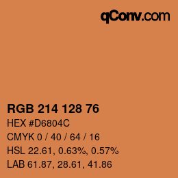 カラーコード: RGB 214 128 76 | qconv.com
