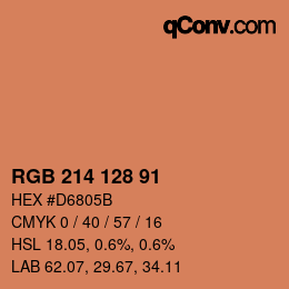 Color code: RGB 214 128 91 | qconv.com