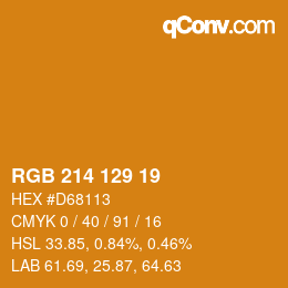 Color code: RGB 214 129 19 | qconv.com