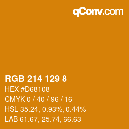 カラーコード: RGB 214 129 8 | qconv.com