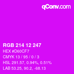 Color code: RGB 214 12 247 | qconv.com