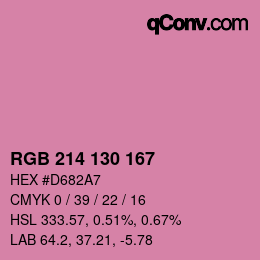 Color code: RGB 214 130 167 | qconv.com