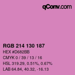 Color code: RGB 214 130 187 | qconv.com