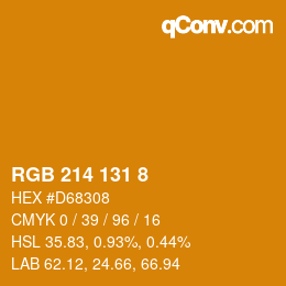 カラーコード: RGB 214 131 8 | qconv.com