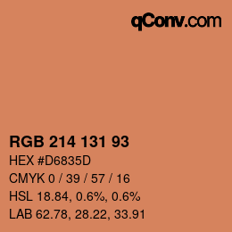 Color code: RGB 214 131 93 | qconv.com