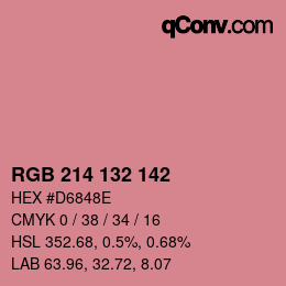 カラーコード: RGB 214 132 142 | qconv.com