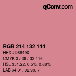 カラーコード: RGB 214 132 144 | qconv.com
