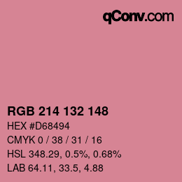Farbcode: RGB 214 132 148 | qconv.com