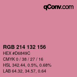 カラーコード: RGB 214 132 156 | qconv.com