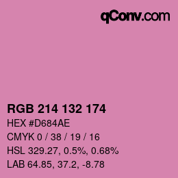 Color code: RGB 214 132 174 | qconv.com
